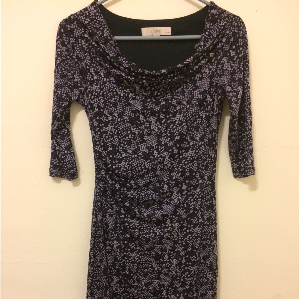 Cowl neck snake print dress